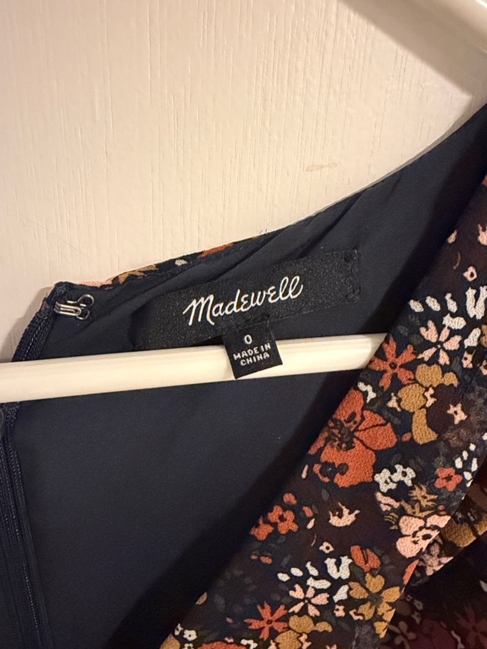 Madewell Floral Midi Dress with Rust and Mustard Blooms